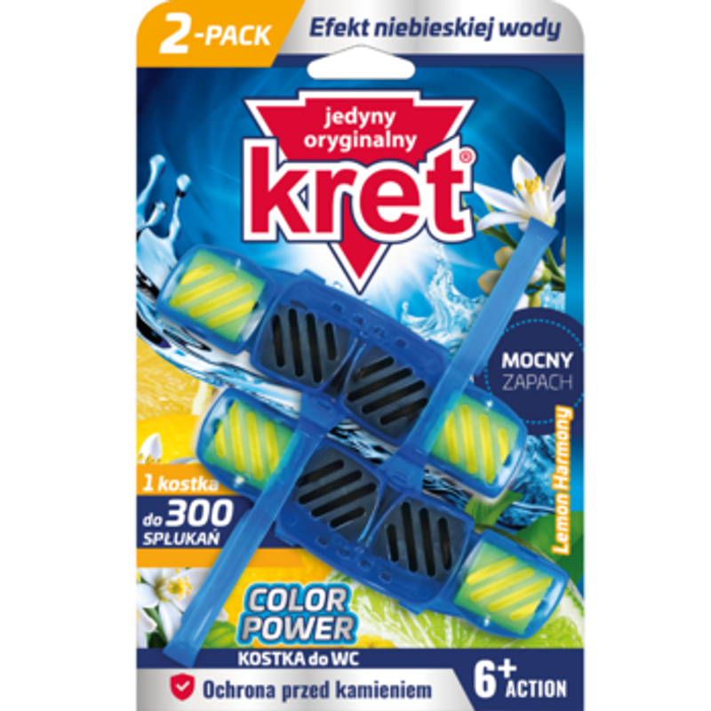 KRET Kostka WC Color power Lemon harmony 2x40g